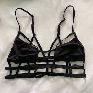 Strappy Cage Black Bralette Bandeaus